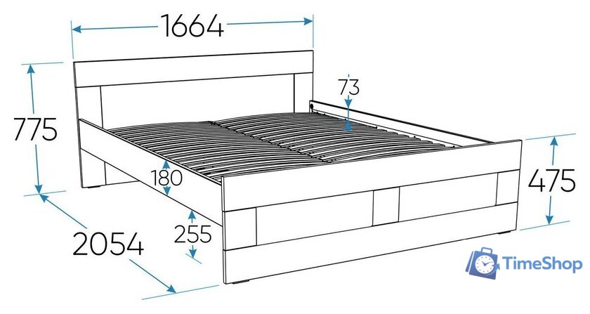Кровать Mio Tesoro Нави 160x200 2.15.04.060.19 (кашемир) - Изображение №5 — Интернет-магазин Time-Shop