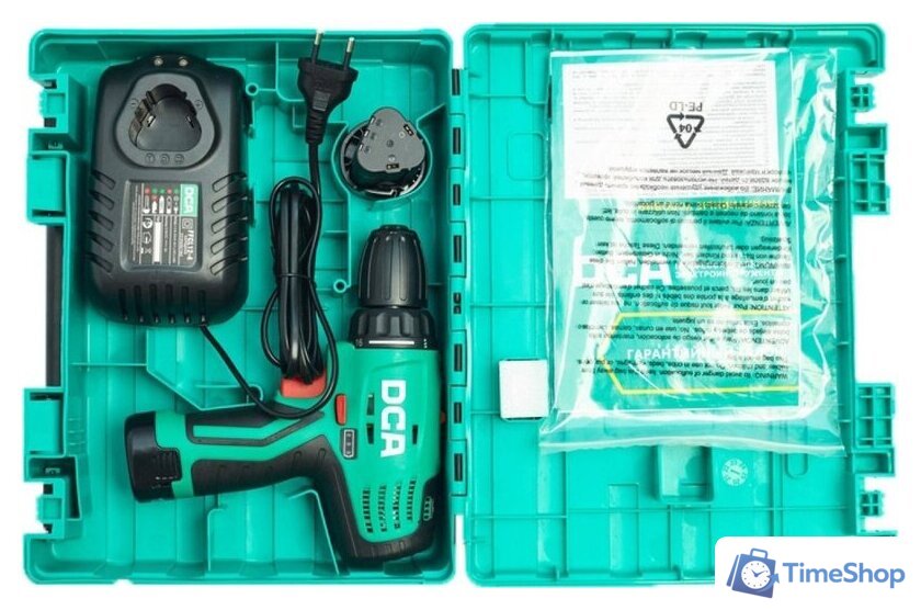 Дрель-шуруповерт DCA ADJZ10-10 (с 2-мя АКБ, кейс) - Изображение №9 — Интернет-магазин Time-Shop