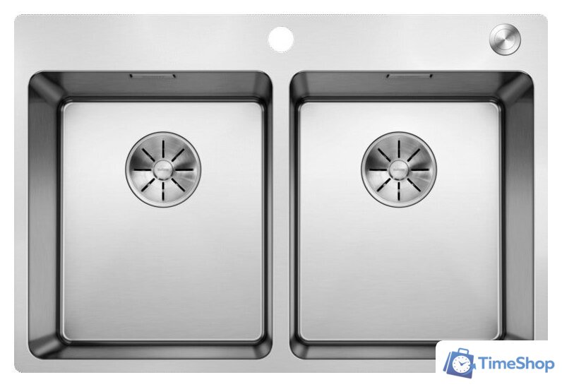 Кухонная мойка Blanco Andano 340/340-IF/A 525248 (с клапаном-автоматом, сатин) - Изображение №1 — Интернет-магазин Time-Shop