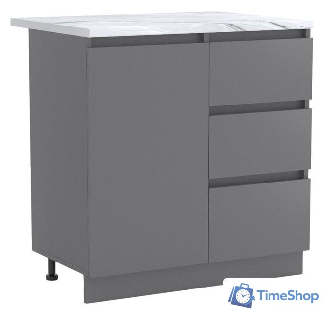 Шкаф напольный Артём-Мебель Мэри 800мм СН-114.232-р (серый графит) - Изображение №1 — Интернет-магазин Time-Shop