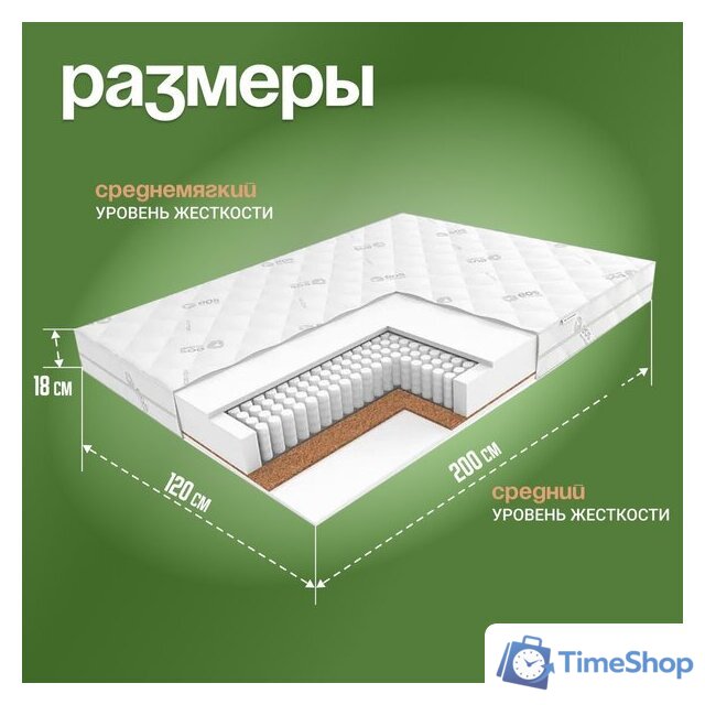 Матрас ЭОС Идеал 1а/2 120x200+Левада 2сп 70х70 41251/0 606501/593802 - Изображение №17 — Интернет-магазин Time-Shop