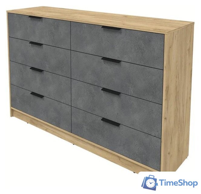 Комод Интерлиния Концепт КТ-К157 (бетон портленд/дуб золотой) - Изображение №2 — Интернет-магазин Time-Shop