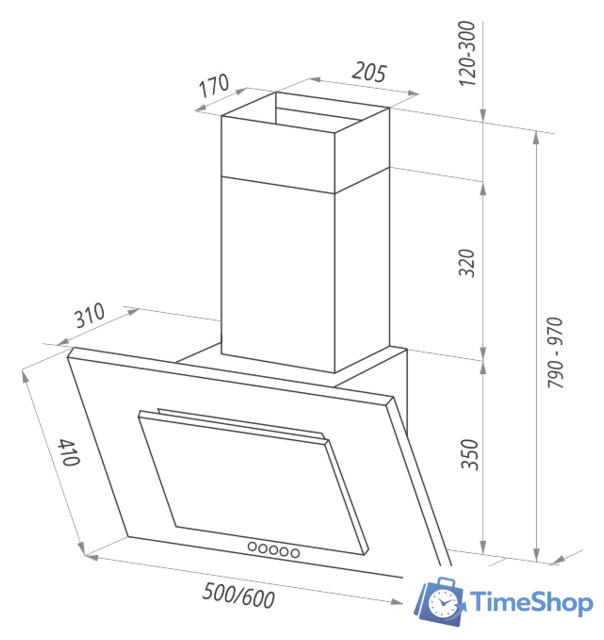 Кухонная вытяжка MAUNFELD Tower C 60 (нержавеющая сталь) - Изображение №2 — Интернет-магазин Time-Shop