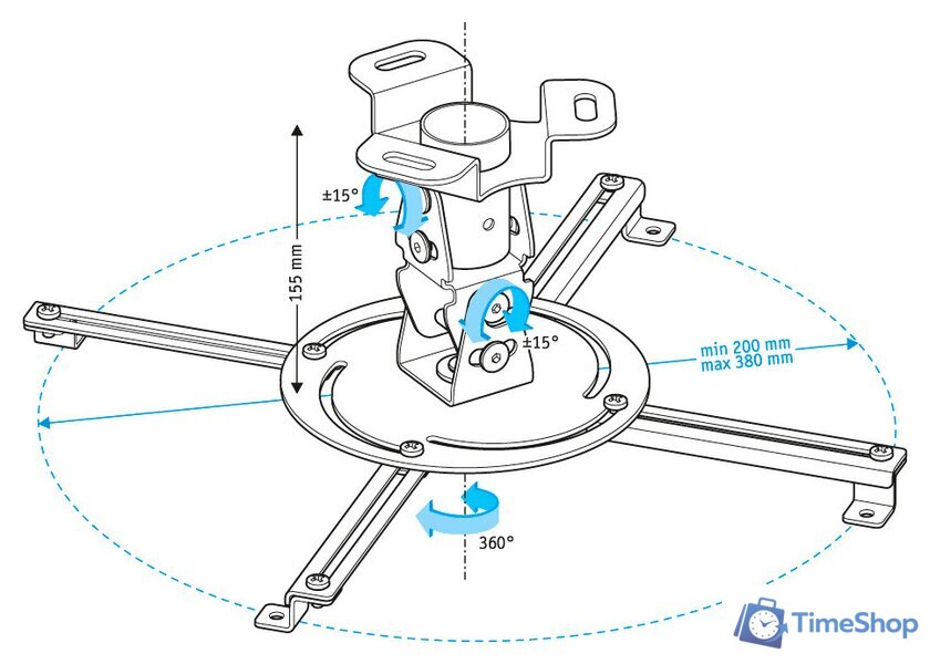 Кронштейн для проектора Holder PR-103 (черный) - Изображение №5 — Интернет-магазин Time-Shop