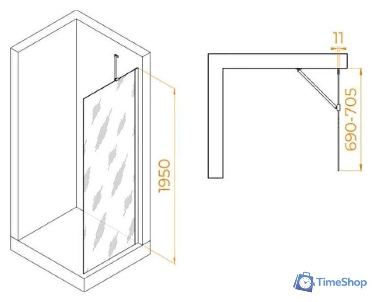 Душевая стенка RGW WA-110 351011007-31 - Изображение №2 — Интернет-магазин Time-Shop