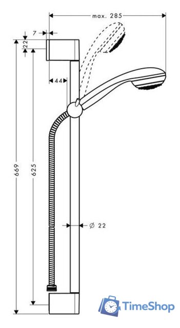 Душевой гарнитур  Hansgrohe Crometta 85 1jet [27728000] - Изображение №2 — Интернет-магазин Time-Shop