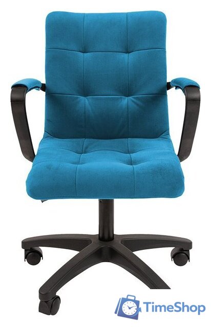 Офисное кресло CHAIRMAN 030 (ткань, T-75 бирюзовый/пластик) - Изображение №2 — Интернет-магазин Time-Shop