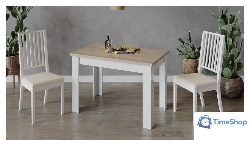 Кухонный стол Трия Промо тип 4 (белый/дуб сонома светлый) - Изображение №3 — Интернет-магазин Time-Shop