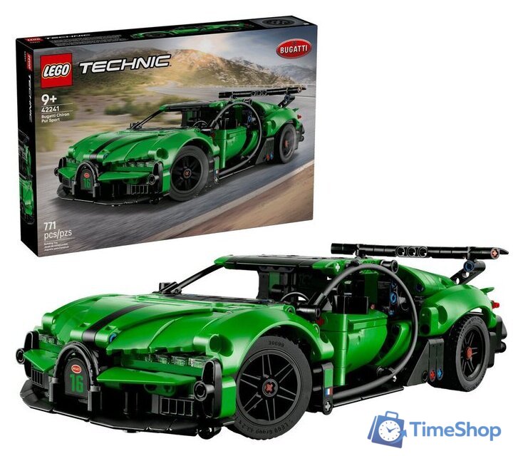 Конструктор LEGO Technic 42241 Green Bugatti Chiron Pur Sport Hypercar - Изображение №1 — Интернет-магазин Time-Shop