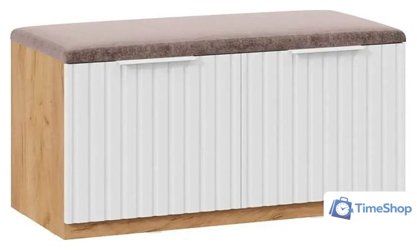 Тумба для обуви Трия Хилтон Исп.2.2 (дуб крафт золотой/белый матовый) - Изображение №1 — Интернет-магазин Time-Shop