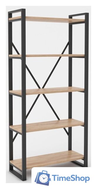 Стеллаж Hype Mebel Стандарт-2 80x200 (черный/дуб галифакс натуральный) - Изображение №1 — Интернет-магазин Time-Shop