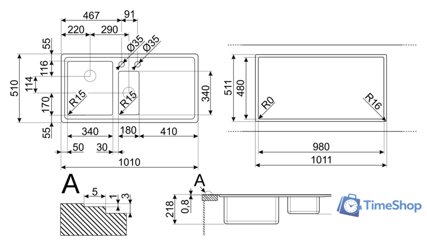 Кухонная мойка Smeg LFT102S - Изображение №3 — Интернет-магазин Time-Shop