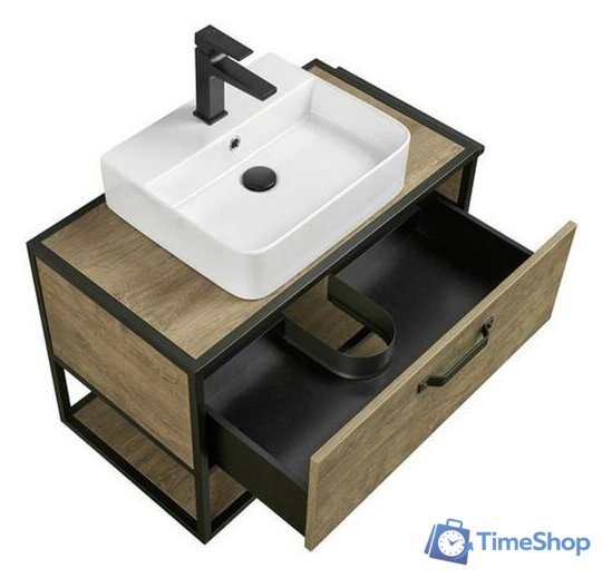  Акватон Тумба Фабрик 80 под умывальник Джой-3 (дуб кантри) - Изображение №4 — Интернет-магазин Time-Shop