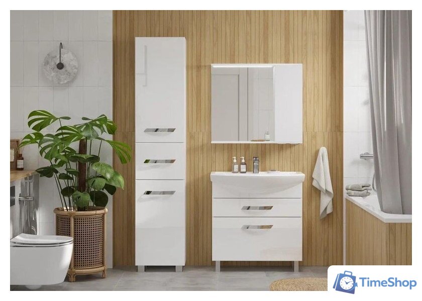  Volna Шкаф с зеркалом Lake 80 R (белый) - Изображение №6 — Интернет-магазин Time-Shop