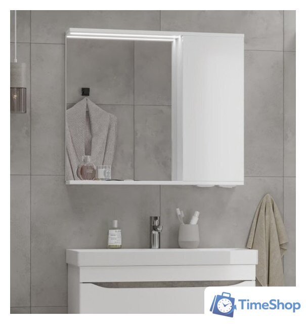  Volna Шкаф с зеркалом Lake 80 R (белый) - Изображение №3 — Интернет-магазин Time-Shop