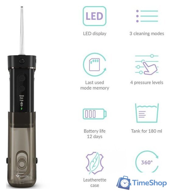 Ирригатор  TrueLife Aquafloss Mini M50 (черный) - Изображение №1 — Интернет-магазин Time-Shop