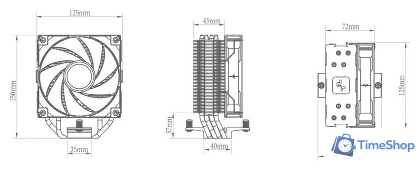 Кулер для процессора DeepCool AG400 BK ARGB R-AG400-BKANMC-G-2 - Изображение №11 — Интернет-магазин Time-Shop