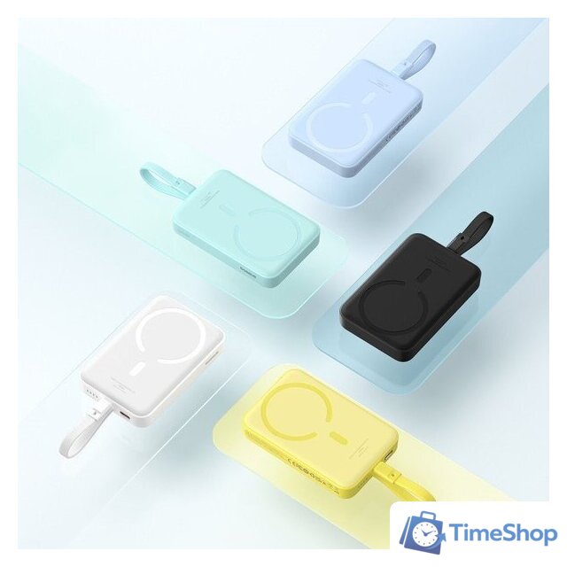 Внешний аккумулятор Baseus Magnetic Fast Charge Power Bank Type-C Edition 30W 10000mAh (мятный) - Изображение №9 — Интернет-магазин Time-Shop