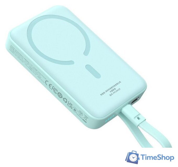 Внешний аккумулятор Baseus Magnetic Fast Charge Power Bank Type-C Edition 30W 10000mAh (мятный) - Изображение №5 — Интернет-магазин Time-Shop