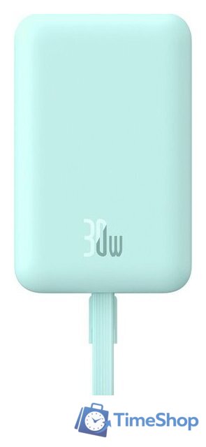 Внешний аккумулятор Baseus Magnetic Fast Charge Power Bank Type-C Edition 30W 10000mAh (мятный) - Изображение №2 — Интернет-магазин Time-Shop