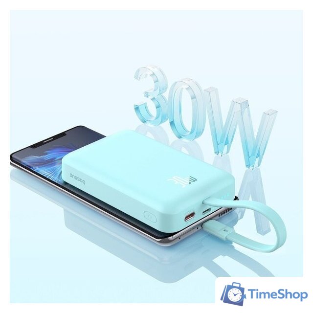 Внешний аккумулятор Baseus Magnetic Fast Charge Power Bank Type-C Edition 30W 10000mAh (мятный) - Изображение №10 — Интернет-магазин Time-Shop