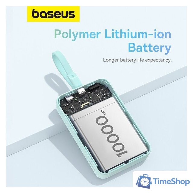 Внешний аккумулятор Baseus Magnetic Fast Charge Power Bank Type-C Edition 30W 10000mAh (мятный) - Изображение №16 — Интернет-магазин Time-Shop