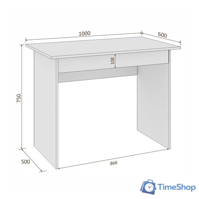 Стол Кортекс-мебель Эльф 100-1ш (дуб сонома) - Изображение №5 — Интернет-магазин Time-Shop