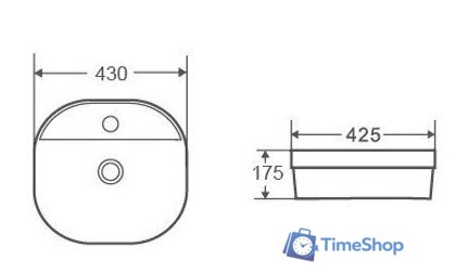 Умывальник D&K Quadro DT1510916 (белый) - Изображение №3 — Интернет-магазин Time-Shop