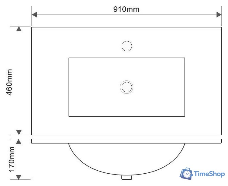  ЗОВ Тумба с умывальником Парма 90 P90LWP0MWHMC1A-OL90 (белый/белый галифакс) - Изображение №5 — Интернет-магазин Time-Shop