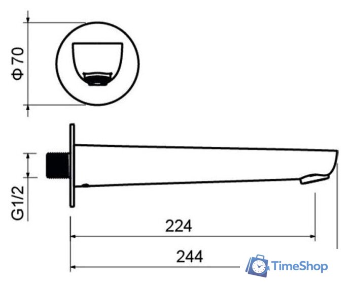 Излив Aquatek Бетта AQ1141MB (черный матовый) - Изображение №2 — Интернет-магазин Time-Shop