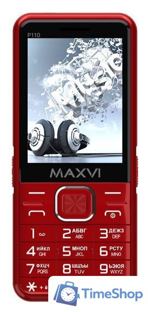 Кнопочный телефон Maxvi P110 (красный) - Изображение №3 — Интернет-магазин Time-Shop