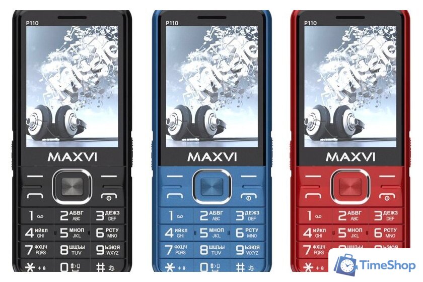 Кнопочный телефон Maxvi P110 (красный) - Изображение №12 — Интернет-магазин Time-Shop
