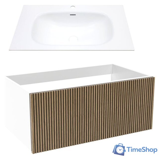  ЗОВ Тумба с умывальником Кито 80 K80LW0MRM-M115W80 (белый/тростник) - Изображение №1 — Интернет-магазин Time-Shop