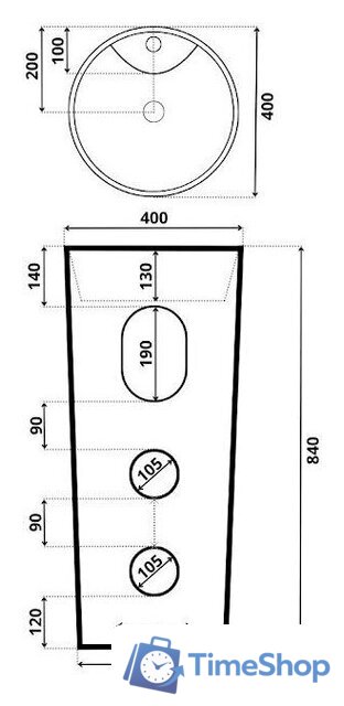 Умывальник Roxen Florence 570910 - Изображение №3 — Интернет-магазин Time-Shop