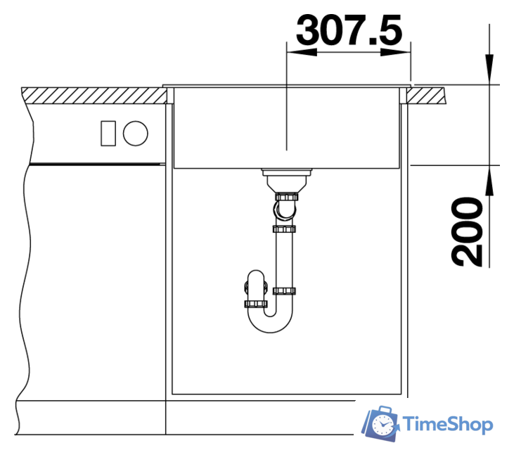 Кухонная мойка Blanco Naya 6 525941 (черный) - Изображение №4 — Интернет-магазин Time-Shop