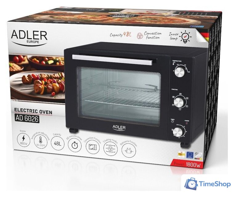 Мини-печь Adler AD 6026 - Изображение №24 — Интернет-магазин Time-Shop