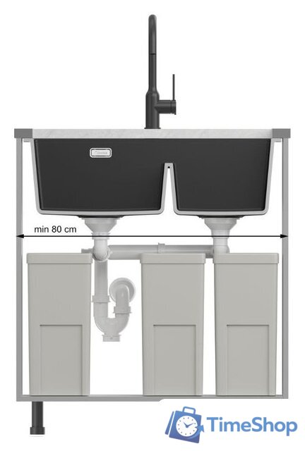 Кухонная мойка Quadron HQL7645U5_PVDG1_U - Изображение №6 — Интернет-магазин Time-Shop