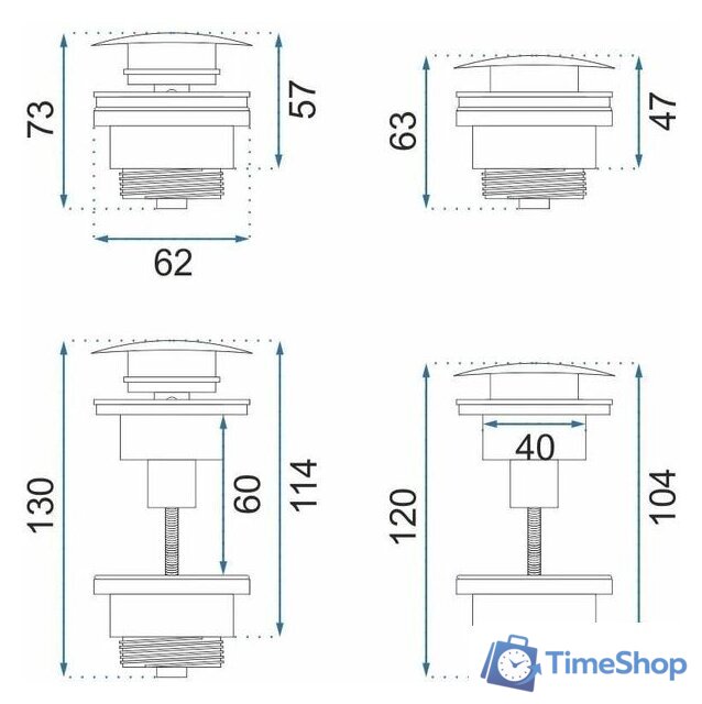 Сифон Rea Klik-Klak REA-A8536 (ретро черный) - Изображение №5 — Интернет-магазин Time-Shop