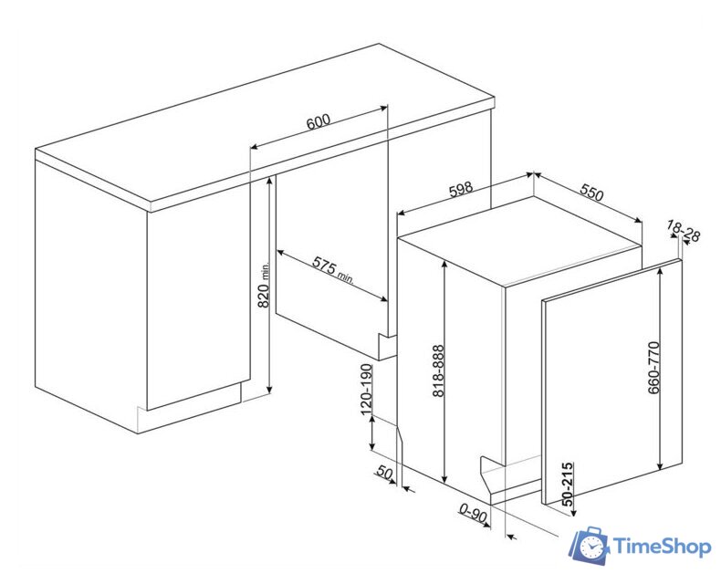 Встраиваемая посудомоечная машина Smeg STL362CS - Изображение №2 — Интернет-магазин Time-Shop