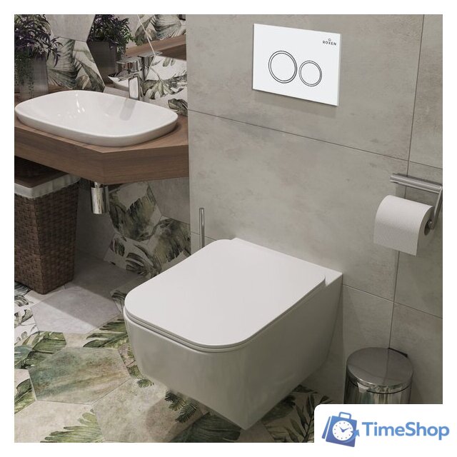 Унитаз подвесной Roxen Boro One Rimless 6 в 1 StounFix Dual Fresh 506177 (кнопка: белый глянец) - Изображение №10 — Интернет-магазин Time-Shop