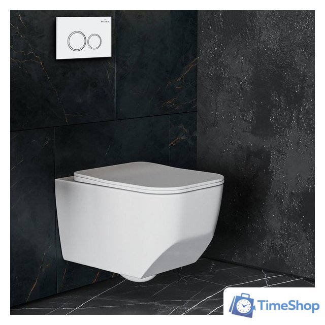 Унитаз подвесной Roxen Boro One Rimless 6 в 1 StounFix Dual Fresh 506177 (кнопка: белый глянец) - Изображение №9 — Интернет-магазин Time-Shop