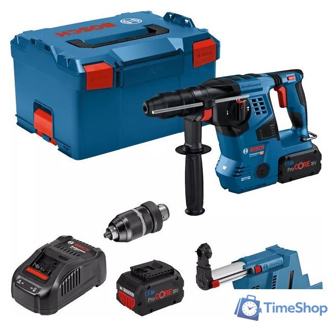 Перфоратор Bosch GBH 18V-28 CF Professional 0611921003 (с 2-мя АКБ 8 Ач, кейс, система пылеудаления) - Изображение №1 — Интернет-магазин Time-Shop