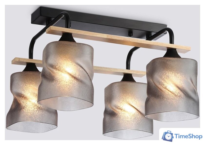 Подвесная люстра Ambrella light TR3033249/4 BK/WD (черный/дерево) - Изображение №1 — Интернет-магазин Time-Shop