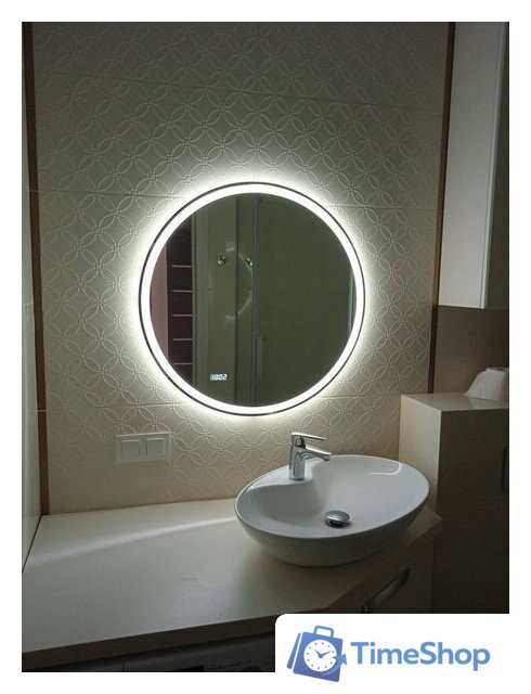  Пекам Зеркало Ring 1 70x70 Ring1-70x70dpcl (с подсветкой,сенсором на взмах руки,подогревом,часами) - Изображение №4 — Интернет-магазин Time-Shop