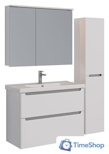  Lemark Шкаф с зеркалом для ванной Zenon 90x80 LM90ZS-Z (белый глянец) - Изображение №6 — Интернет-магазин Time-Shop