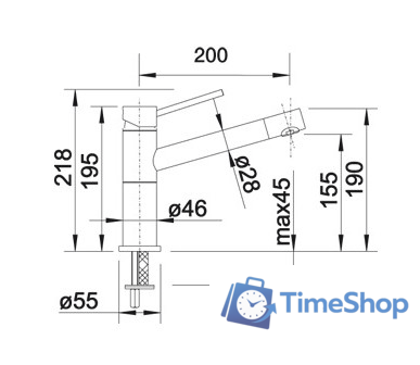 Смеситель Blanco Alta Compact Silgranit (темная скала) [518810] - Изображение №2 — Интернет-магазин Time-Shop