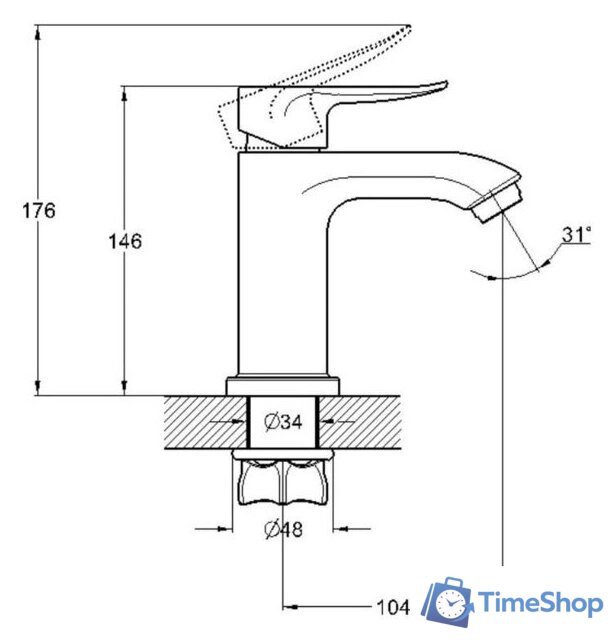Смеситель G.Lauf GOB1-A134 - Изображение №2 — Интернет-магазин Time-Shop