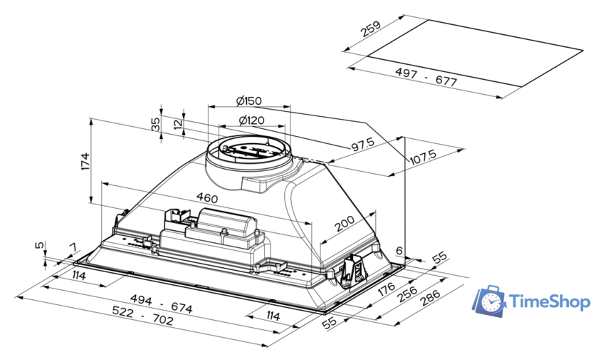 Кухонная вытяжка Faber Inka ICH SS A52 I.Smart HCS 305.0599.323 - Изображение №2 — Интернет-магазин Time-Shop
