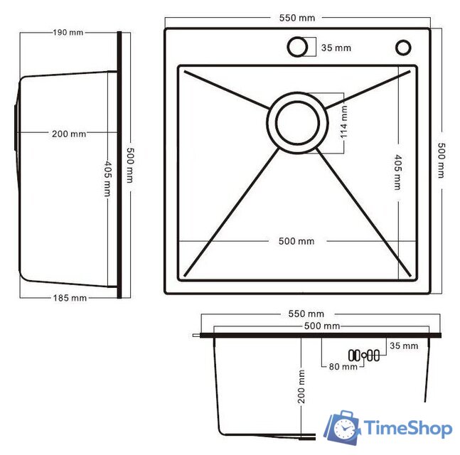 Кухонная мойка Schtoff Best Premium Silver 5550 - Изображение №4 — Интернет-магазин Time-Shop
