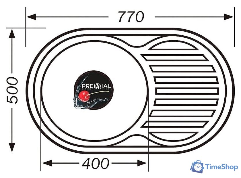 Кухонная мойка Premial PL 7750 (матовая, 0.8 мм) - Изображение №2 — Интернет-магазин Time-Shop